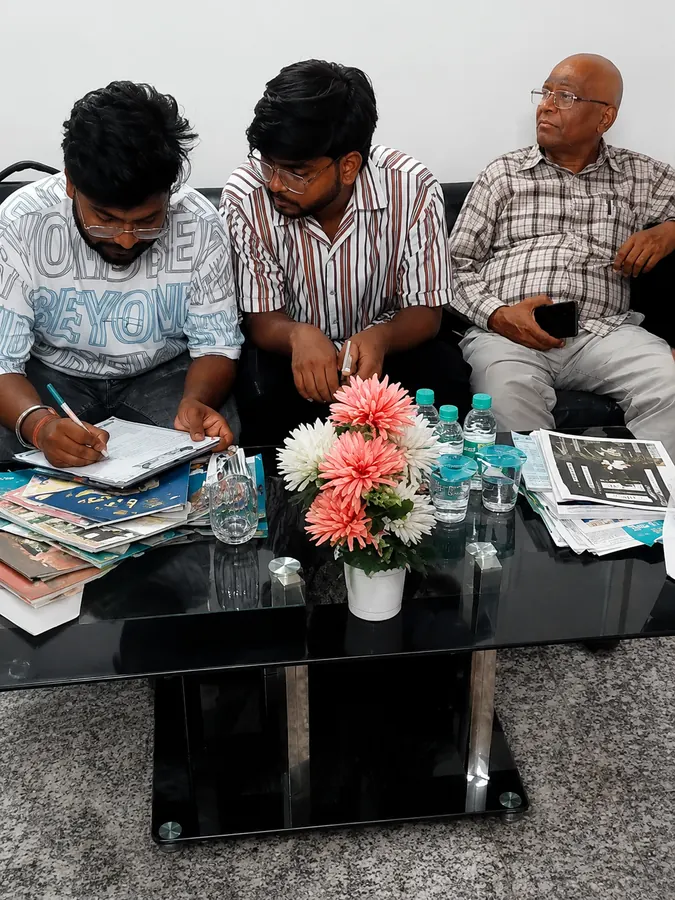 Medical Tree students filling admission form