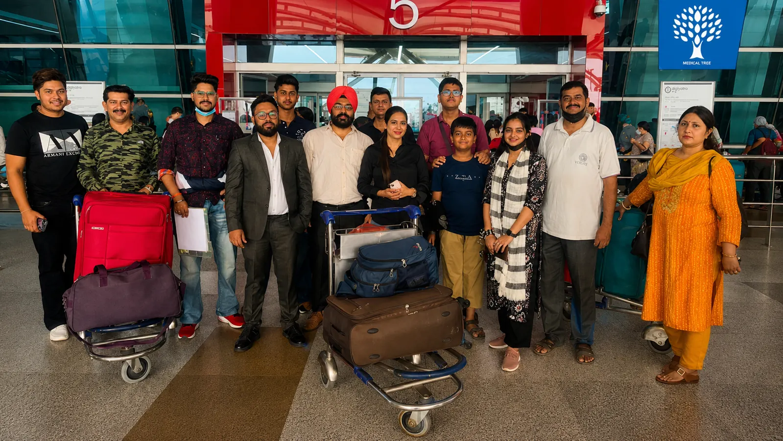 Medical Tree students at airport departure