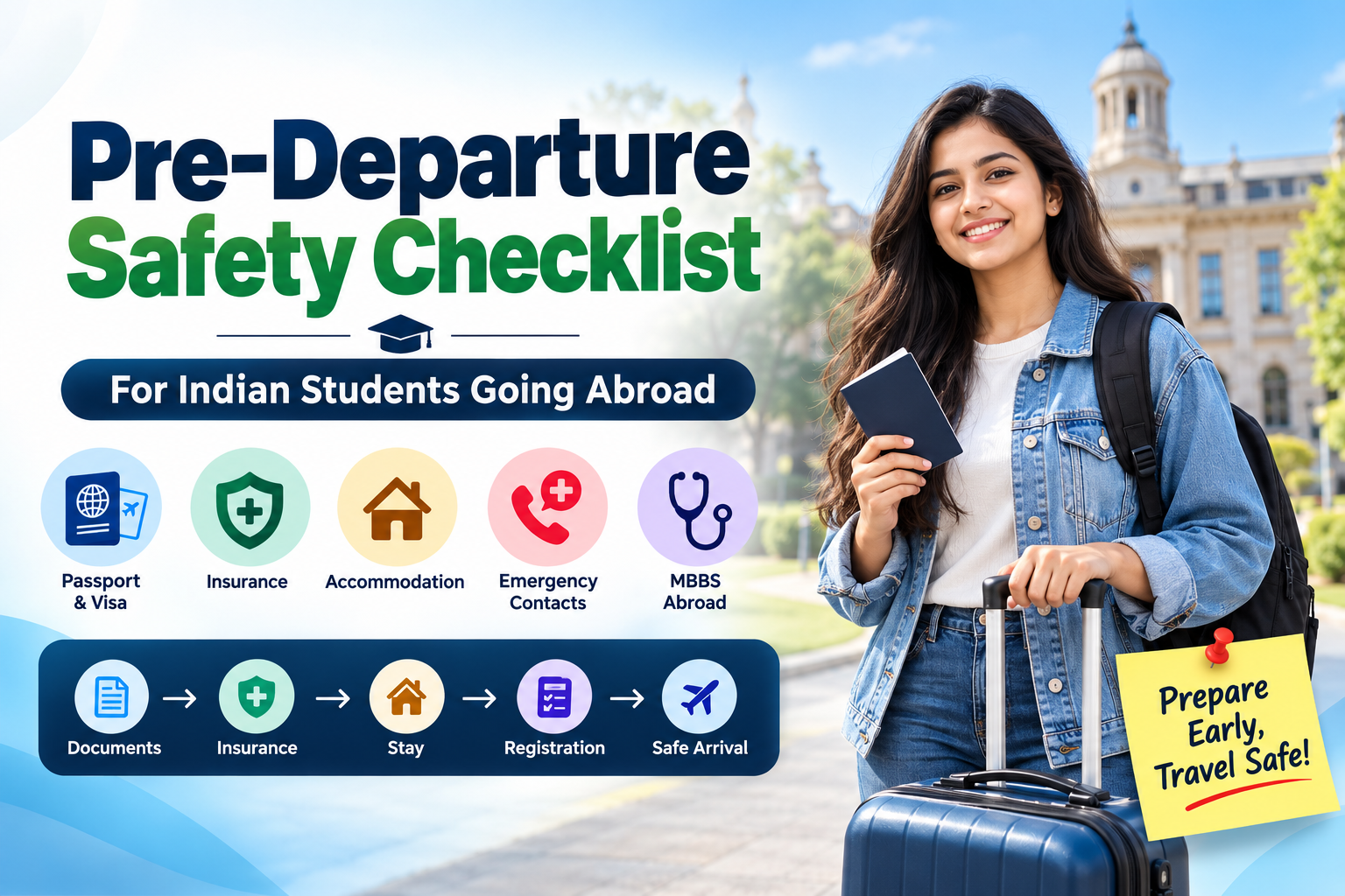 Pre-departure safety checklist for Indian students going abroad for MBBS and higher education